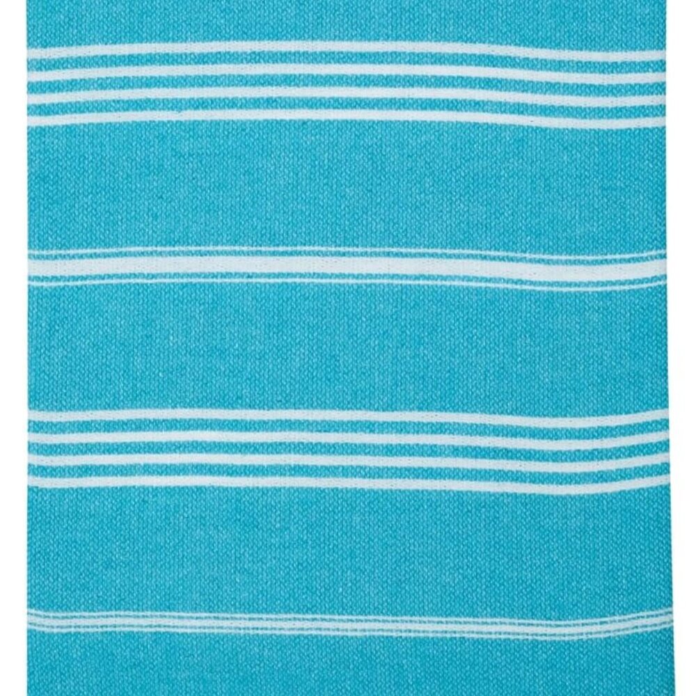 XL Aqua Striped Turkish Cotton Peshtemal Quick Dry Beach Towel Bath Pool Travel